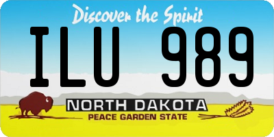 ND license plate ILU989