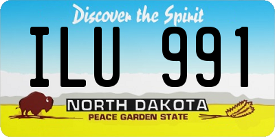ND license plate ILU991