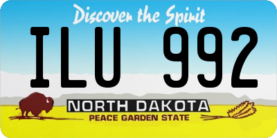 ND license plate ILU992