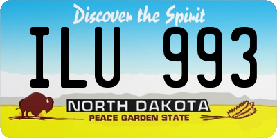 ND license plate ILU993
