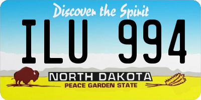 ND license plate ILU994