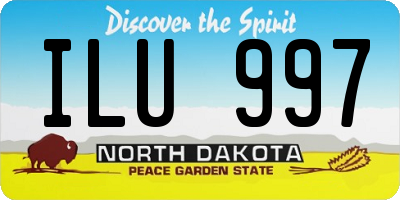 ND license plate ILU997