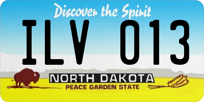 ND license plate ILV013