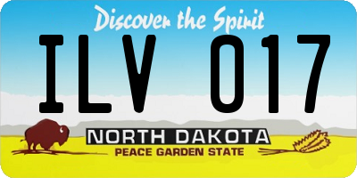 ND license plate ILV017