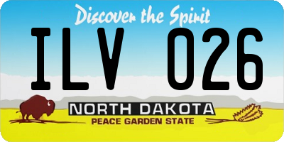 ND license plate ILV026