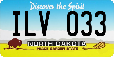 ND license plate ILV033
