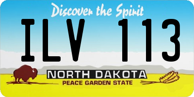 ND license plate ILV113