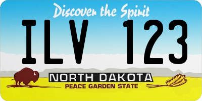 ND license plate ILV123