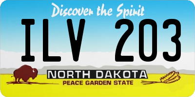 ND license plate ILV203