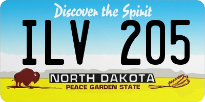 ND license plate ILV205