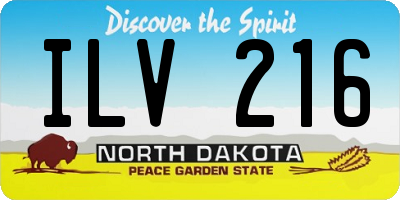 ND license plate ILV216
