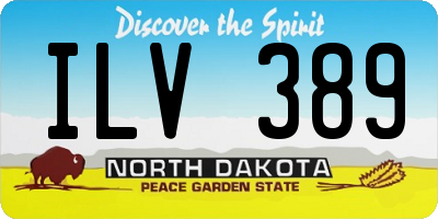 ND license plate ILV389