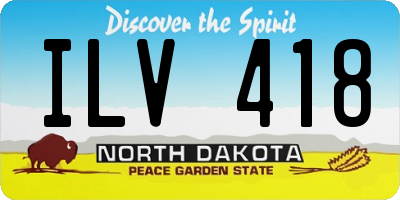 ND license plate ILV418