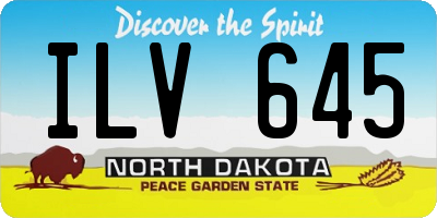 ND license plate ILV645