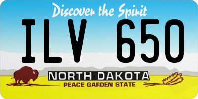ND license plate ILV650