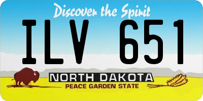 ND license plate ILV651
