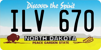 ND license plate ILV670