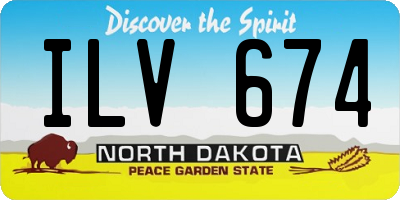 ND license plate ILV674