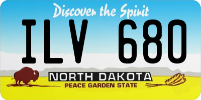 ND license plate ILV680