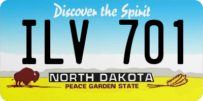ND license plate ILV701