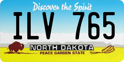 ND license plate ILV765