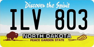 ND license plate ILV803
