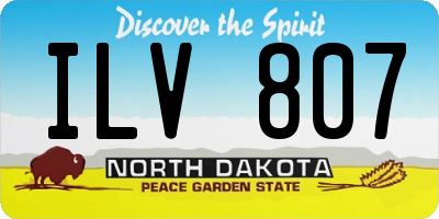 ND license plate ILV807