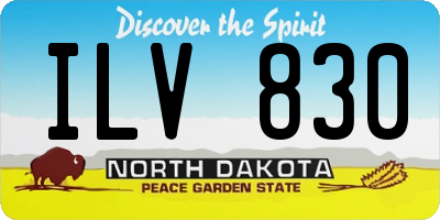 ND license plate ILV830