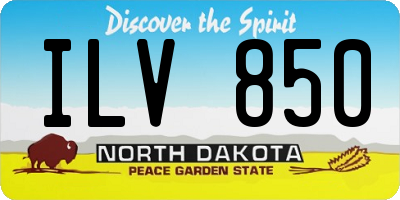ND license plate ILV850
