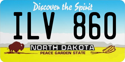 ND license plate ILV860