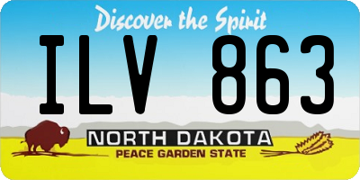ND license plate ILV863