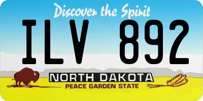 ND license plate ILV892