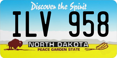 ND license plate ILV958