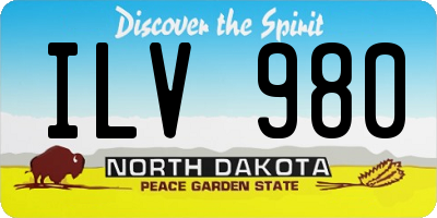 ND license plate ILV980