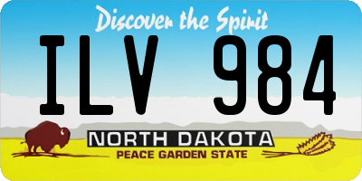 ND license plate ILV984