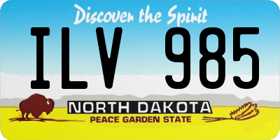 ND license plate ILV985