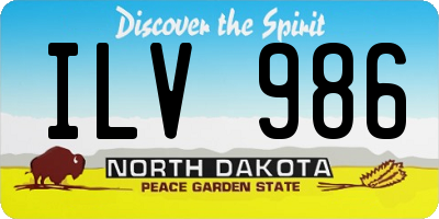 ND license plate ILV986
