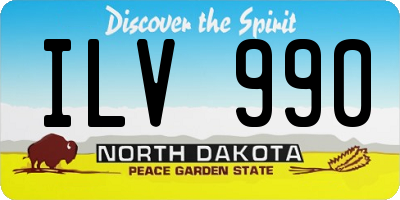 ND license plate ILV990