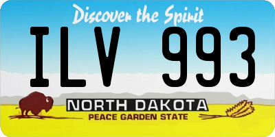 ND license plate ILV993