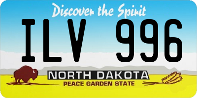 ND license plate ILV996