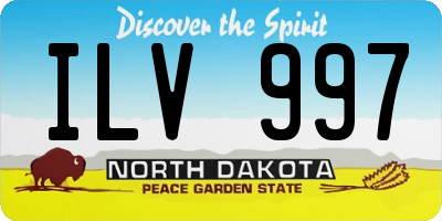 ND license plate ILV997