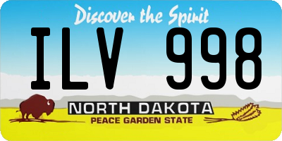 ND license plate ILV998