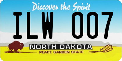 ND license plate ILW007