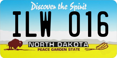 ND license plate ILW016