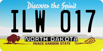 ND license plate ILW017