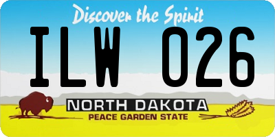 ND license plate ILW026