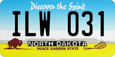 ND license plate ILW031