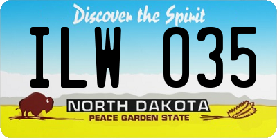 ND license plate ILW035