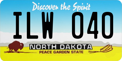 ND license plate ILW040
