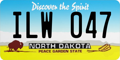 ND license plate ILW047